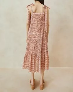 Loeffler Randall New Arrivals Cressida Tan Floral Tent Dress