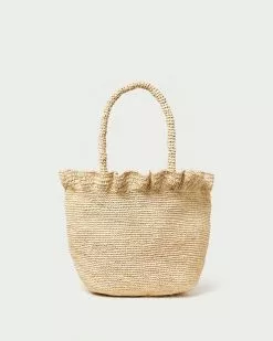 Loeffler Randall Cyrus Natural Ruffled Woven Tote