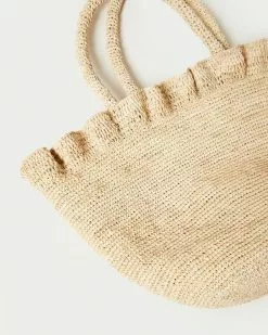 Loeffler Randall Cyrus Natural Ruffled Woven Tote