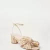 Loeffler Randall Dahlia Gold Pleated Bow Heel