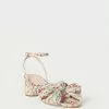 Loeffler Randall Dahlia Tan Floral Bow Heel Pleats