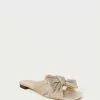 Loeffler Randall Pleats Daphne Pleated Platinum Bow Slide 1 Loeffler Randall Pleats Daphne Pleated Platinum Bow Slide