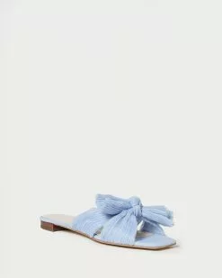 Loeffler Randall Pleats Daphne Blue Bow Slide