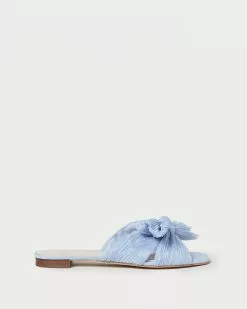 Loeffler Randall Pleats Daphne Blue Bow Slide