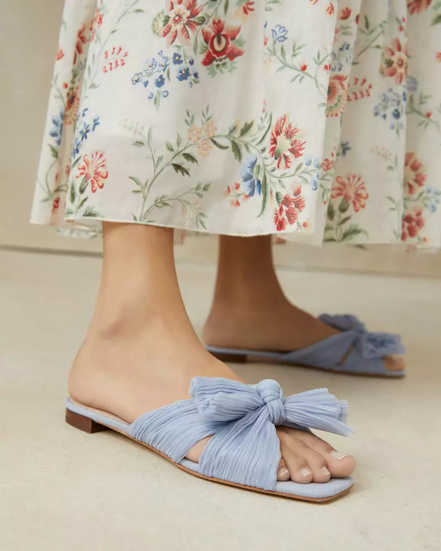 Loeffler Randall Pleats Daphne Blue Bow Slide 7 Loeffler Randall Pleats Daphne Blue Bow Slide