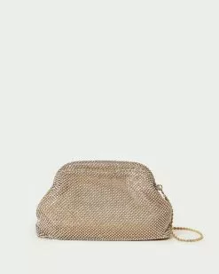 Loeffler Randall Doreen Gold Diamanté Frame Pouch