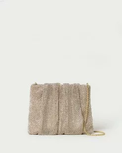 Loeffler Randall New Arrivals Ember Gold Diamanté Gathered Clutch