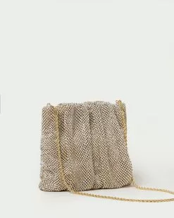 Loeffler Randall New Arrivals Ember Gold Diamanté Gathered Clutch