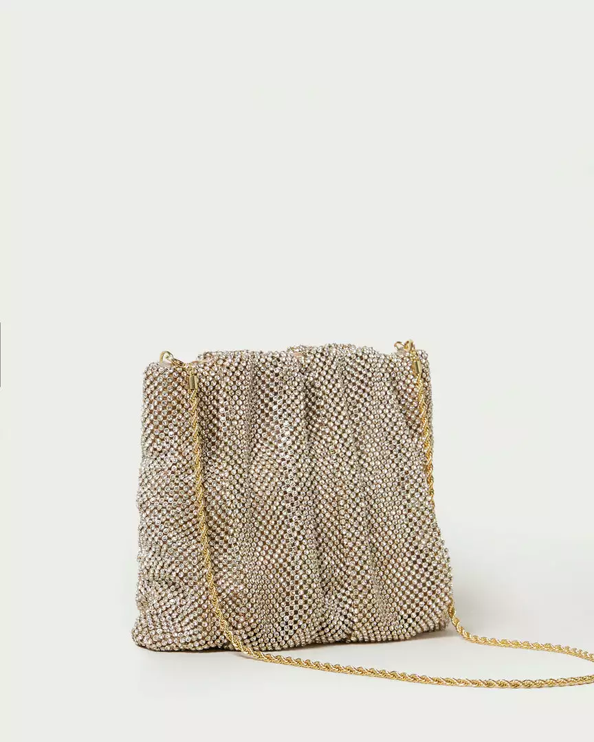 Loeffler Randall New Arrivals Ember Gold Diamanté Gathered Clutch 4 Loeffler Randall New Arrivals Ember Gold Diamanté Gathered Clutch
