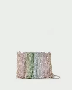 Loeffler Randall New Arrivals Ember Rainbow Diamanté Gathered Clutch