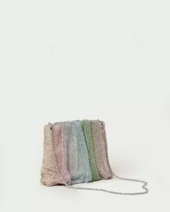 Loeffler Randall New Arrivals Ember Rainbow Diamanté Gathered Clutch