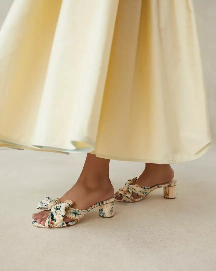 Loeffler Randall Emilia Nova Floral Bow Heel Pleats 7 Loeffler Randall Emilia Nova Floral Bow Heel Pleats
