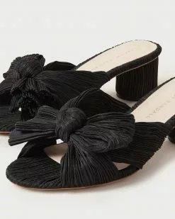 Loeffler Randall Pleats Emilia Black Pleated Bow Heel