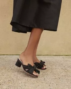 Loeffler Randall Pleats Emilia Black Pleated Bow Heel