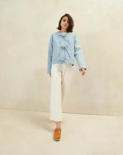 Loeffler Randall Emmett Light Denim Barn Jacket New Arrivals