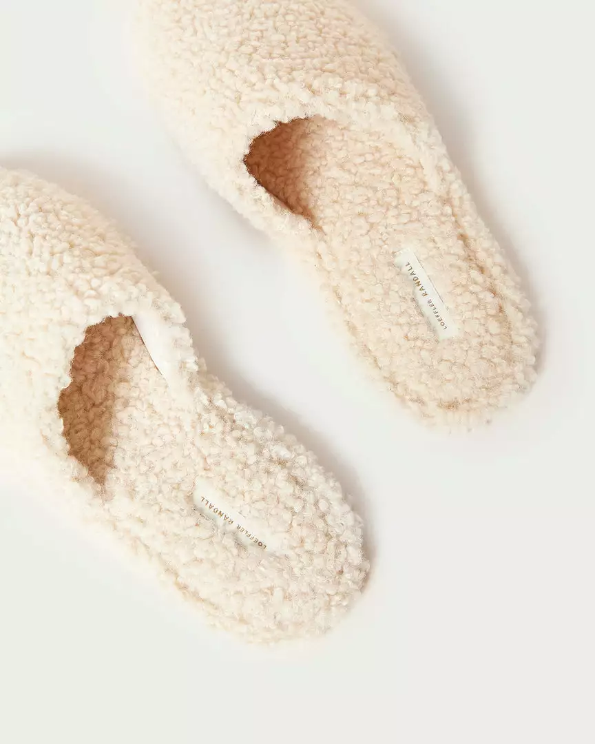 Loeffler Randall Fletcher Cream Shearling Slipper 6 Loeffler Randall Fletcher Cream Shearling Slipper