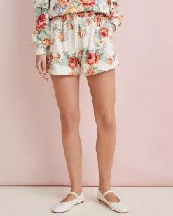 Loeffler Randall Sydney Floral Drawstring Sweat Short Sale