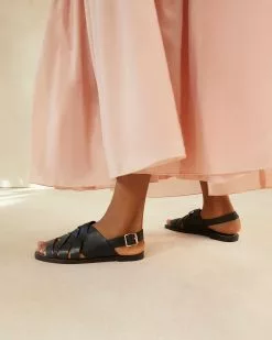 Loeffler Randall Grayson Black Braided Sandal