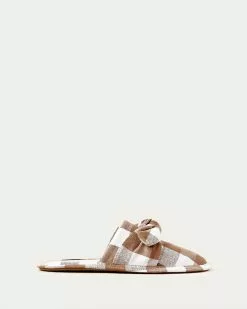Loeffler Randall Frannie Brown Gingham Slipper New Arrivals