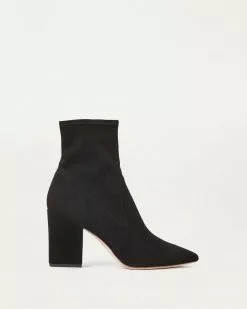 Loeffler Randall Isla Black Suede Slim Ankle Bootie