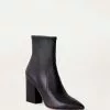 Loeffler Randall Footwear Isla Black Leather Slim Ankle Bootie