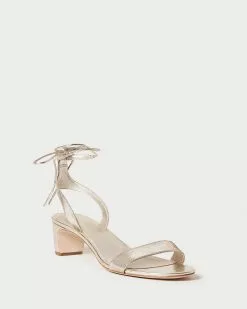 Loeffler Randall Jackie Champagne Mid Heel Sandal
