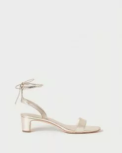 Loeffler Randall Jackie Champagne Mid Heel Sandal
