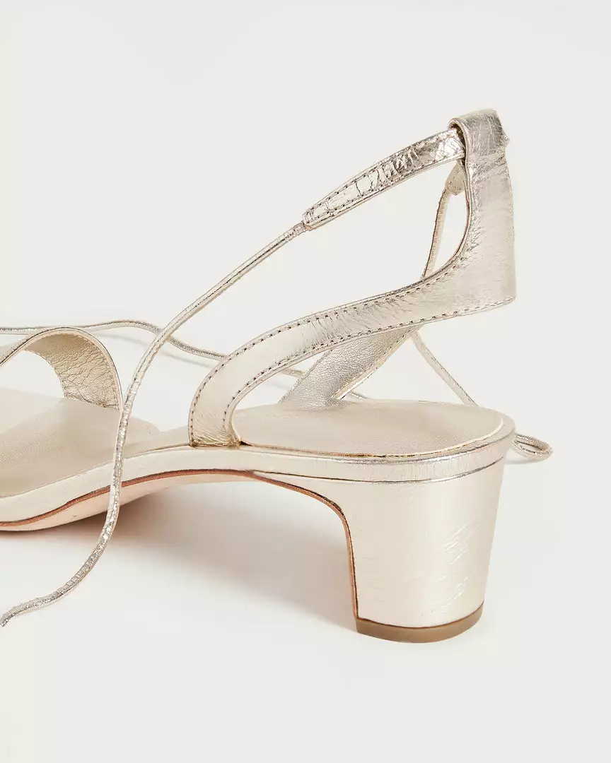 Loeffler Randall Jackie Champagne Mid Heel Sandal 6 Loeffler Randall Jackie Champagne Mid Heel Sandal