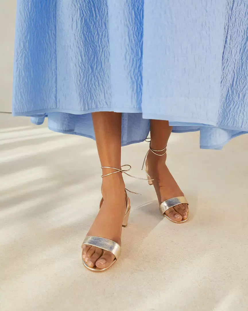 Loeffler Randall Jackie Champagne Mid Heel Sandal 7 Loeffler Randall Jackie Champagne Mid Heel Sandal