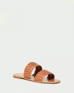 Loeffler Randall Jonah Timber Brown Woven Slide