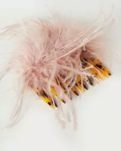 Loeffler Randall New Arrivals Josie Blush Feather Hair Comb