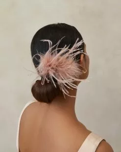 Loeffler Randall New Arrivals Josie Blush Feather Hair Comb