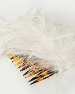 Loeffler Randall Josie Oyster Feather Hair Comb New Arrivals
