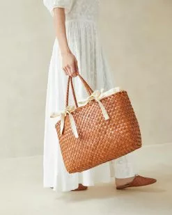 Loeffler Randall New Arrivals Kacey Timber/Cream Gingham Tote