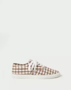 Loeffler Randall Keegan Brown Gingham Casual Sneaker