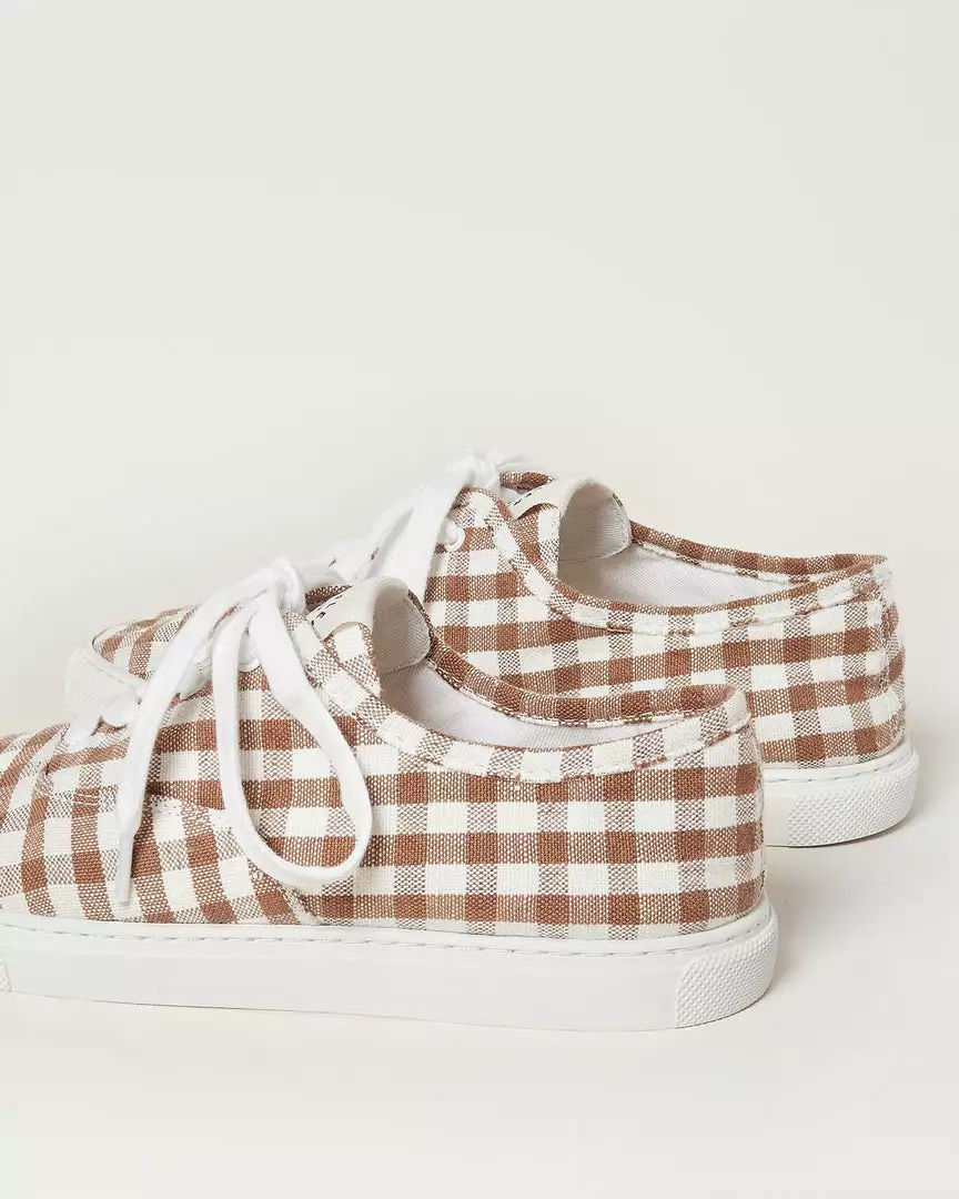 Loeffler Randall Keegan Brown Gingham Casual Sneaker 5 Loeffler Randall Keegan Brown Gingham Casual Sneaker