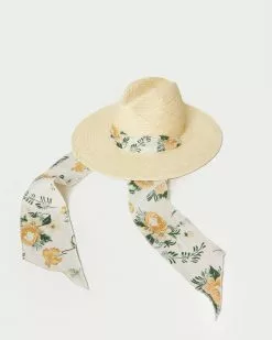 Loeffler Randall New Arrivals Kinsey Natural/Nova Floral Hat