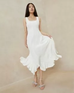 Loeffler Randall Kit Cream Sleeveless Dress