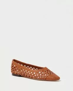 Loeffler Randall Landry Timber Brown Woven Flat New Arrivals