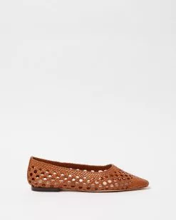 Loeffler Randall Landry Timber Brown Woven Flat New Arrivals