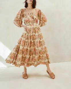 Loeffler Randall New Arrivals Laramie Multi Floral Tiered Skirt