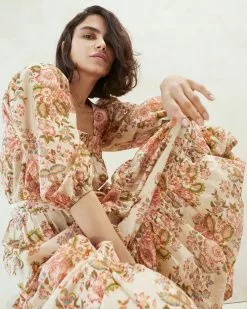 Loeffler Randall New Arrivals Laramie Multi Floral Tiered Skirt