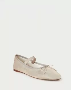 Loeffler Randall Sale Leonie Crinkle Champagne Ballet Flat