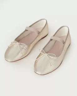 Loeffler Randall Sale Leonie Crinkle Champagne Ballet Flat 9 Loeffler Randall Sale Leonie Crinkle Champagne Ballet Flat