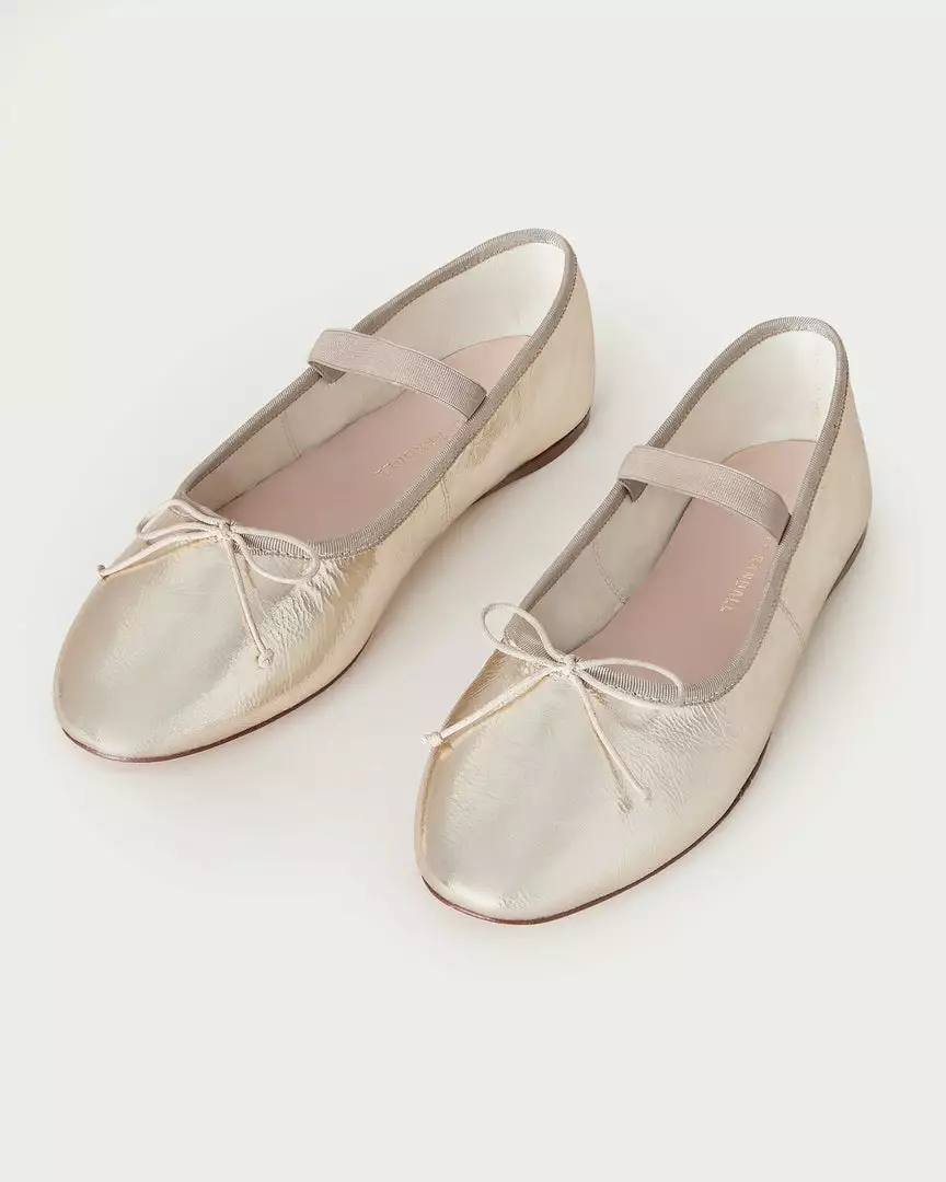 Loeffler Randall Sale Leonie Crinkle Champagne Ballet Flat 5 Loeffler Randall Sale Leonie Crinkle Champagne Ballet Flat
