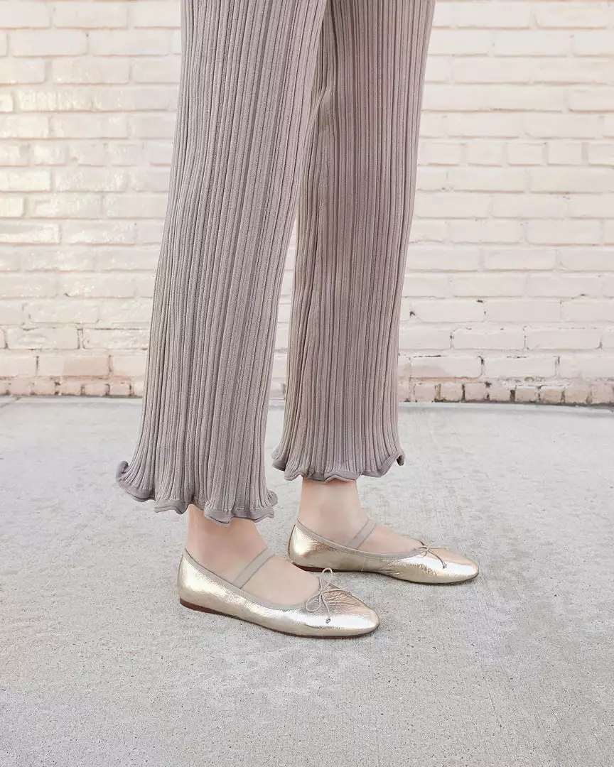 Loeffler Randall Sale Leonie Crinkle Champagne Ballet Flat 7 Loeffler Randall Sale Leonie Crinkle Champagne Ballet Flat