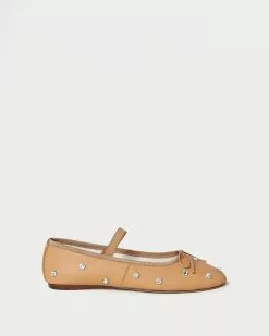 Loeffler Randall New Arrivals Leonie Caramel Crystal Ballet Flat