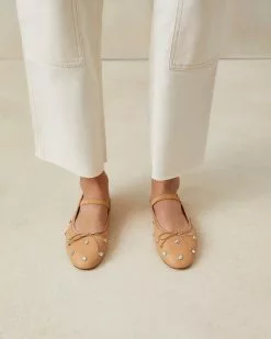 Loeffler Randall New Arrivals Leonie Caramel Crystal Ballet Flat