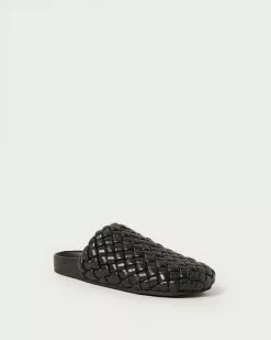 Loeffler Randall Sale Levi Black Woven Slide