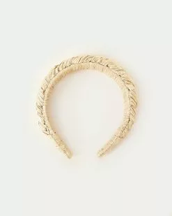 Loeffler Randall Lilac Gold Braided Headband Pleats